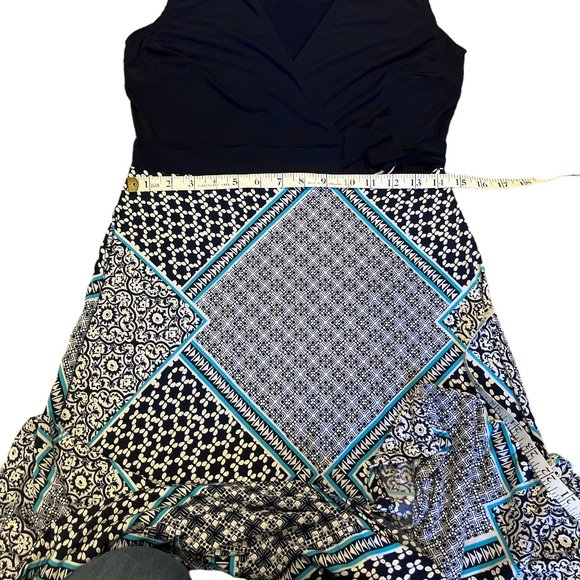 ENFOCUS STUDIO Maxi Dress Size 8 Deep V Plunge Crossover Neckline Sleeveless - Picture 9 of 12